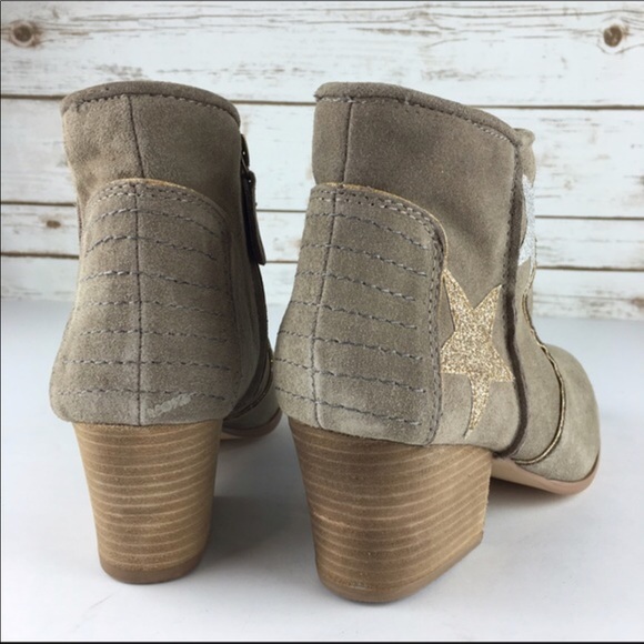 Glitter Star Embellished Suede Western Ankle Boot - Picture 3 of 4